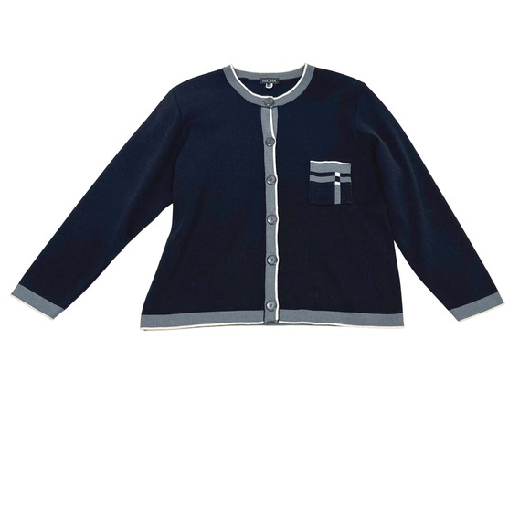 MICHA Sweaters - MICHA Fashion Group Denmark Merino Wool Blend Cardigan Sweater Black Gray M